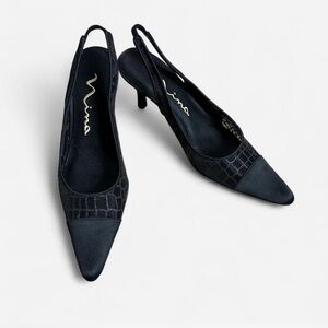 Nina Elegant Black Slingback Heels